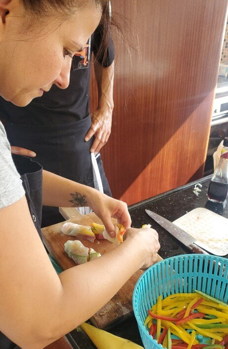 Chef preparing an appetizer