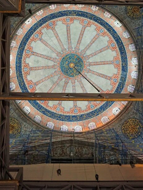 Interior scaffolding view of the Blue Mosque